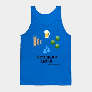 German Beer Purity Law Reinheitsgebot Tank Top